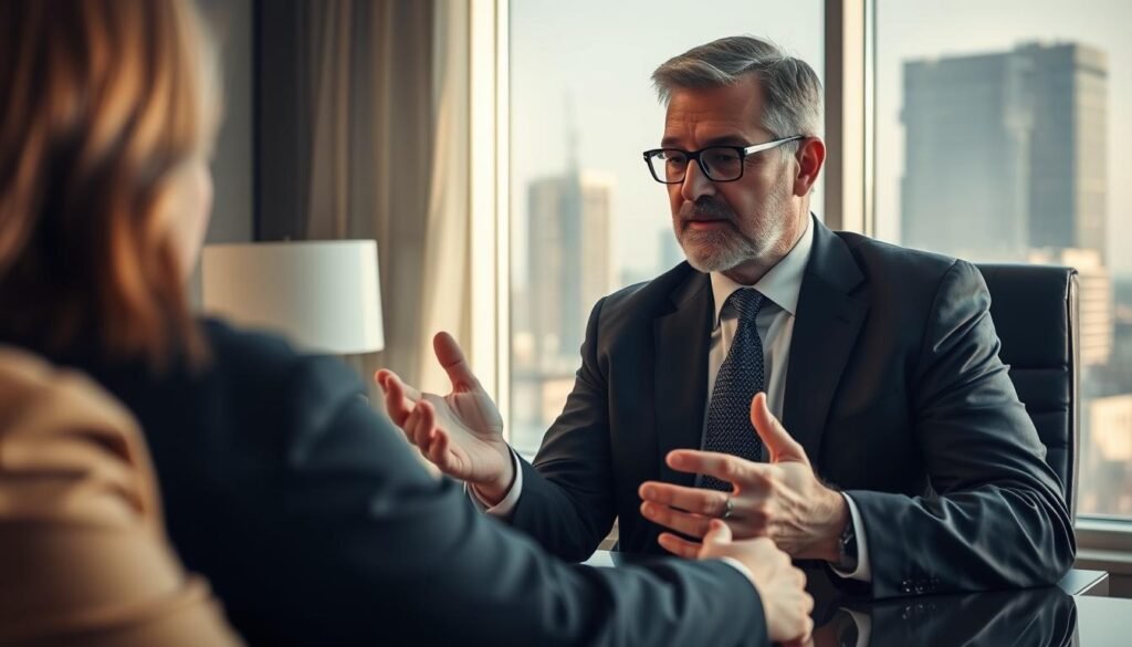 Cleveland car accident lawyer discussing a case